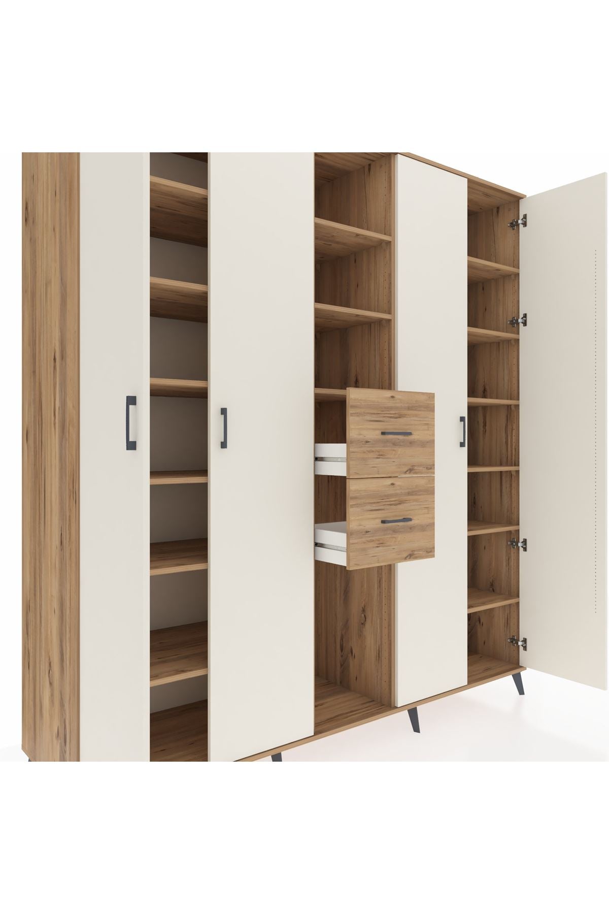 Kronos Dolap 15 Raflı 2 Çekmeceli 4 Kapaklı 220x59x243 - S784M018V24C