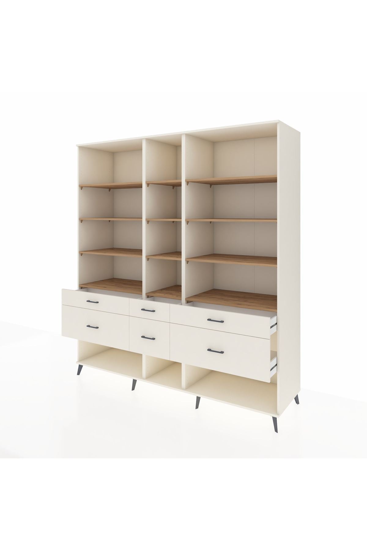 Kronos Dolap 12 Raflı 6 Çekmeceli 220x59x243 - S784M019V01C
