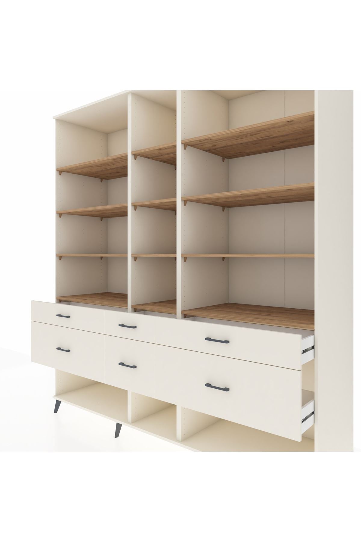Kronos Dolap 12 Raflı 6 Çekmeceli 220x59x243 - S784M019V01C