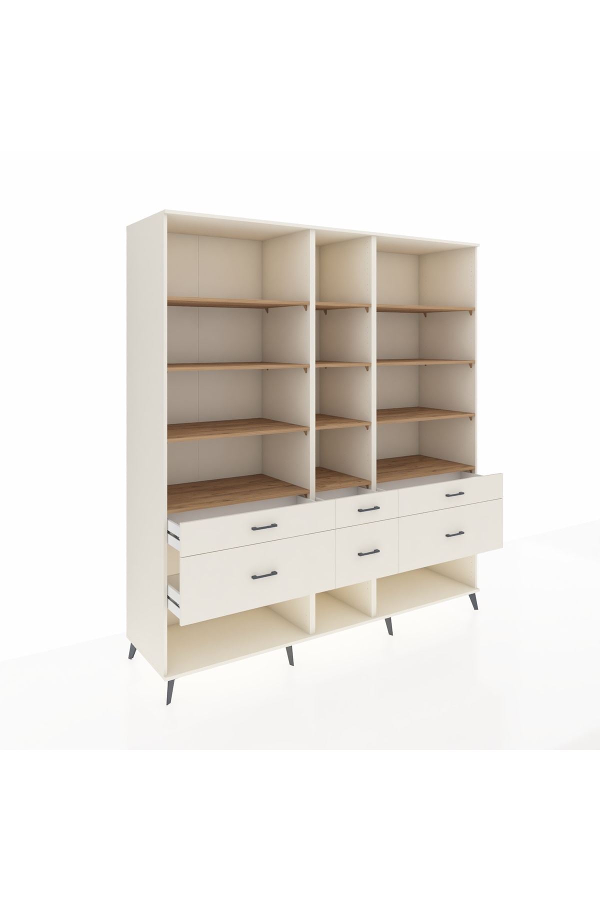 Kronos Dolap 12 Raflı 6 Çekmeceli 220x59x243 - S784M019V01C