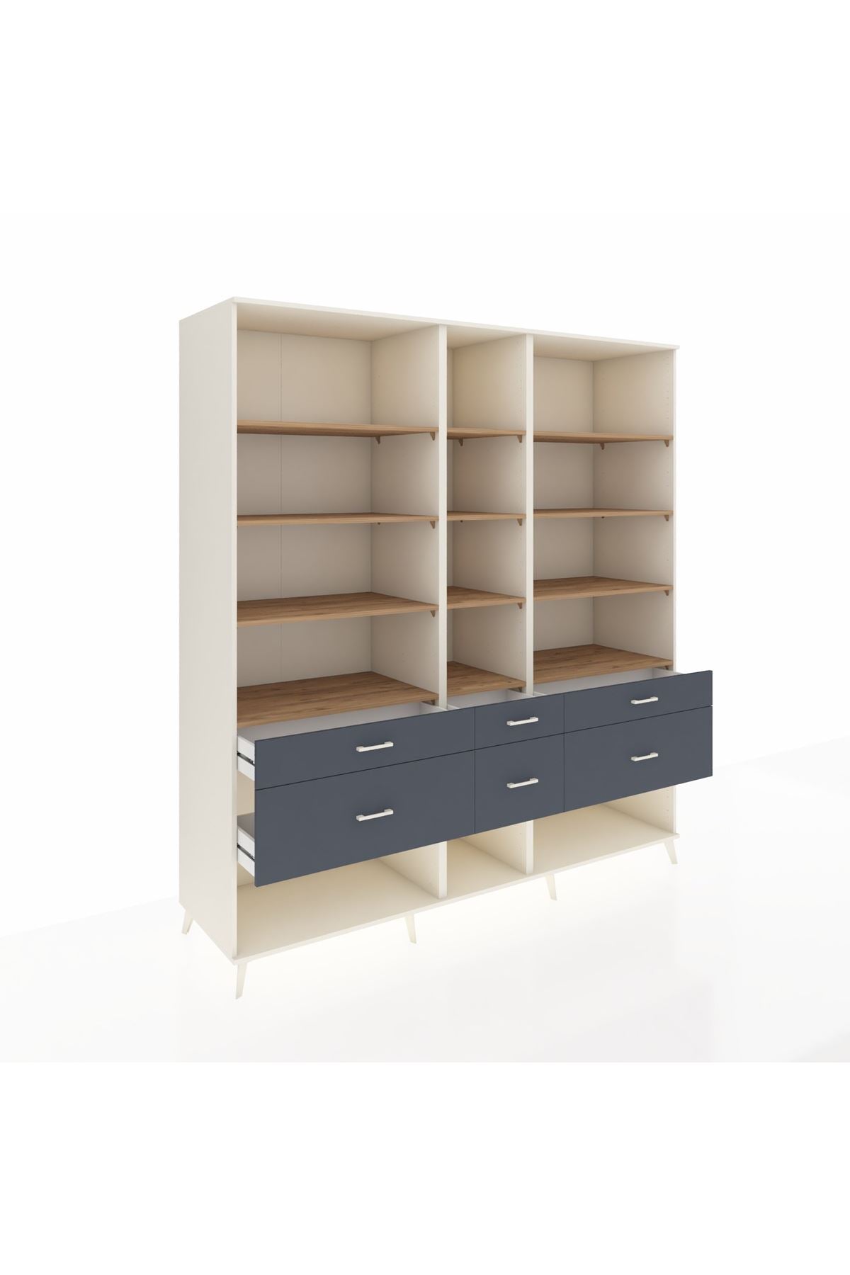 Kronos Dolap 12 Raflı 6 Çekmeceli 220x59x243 - S784M019V02C