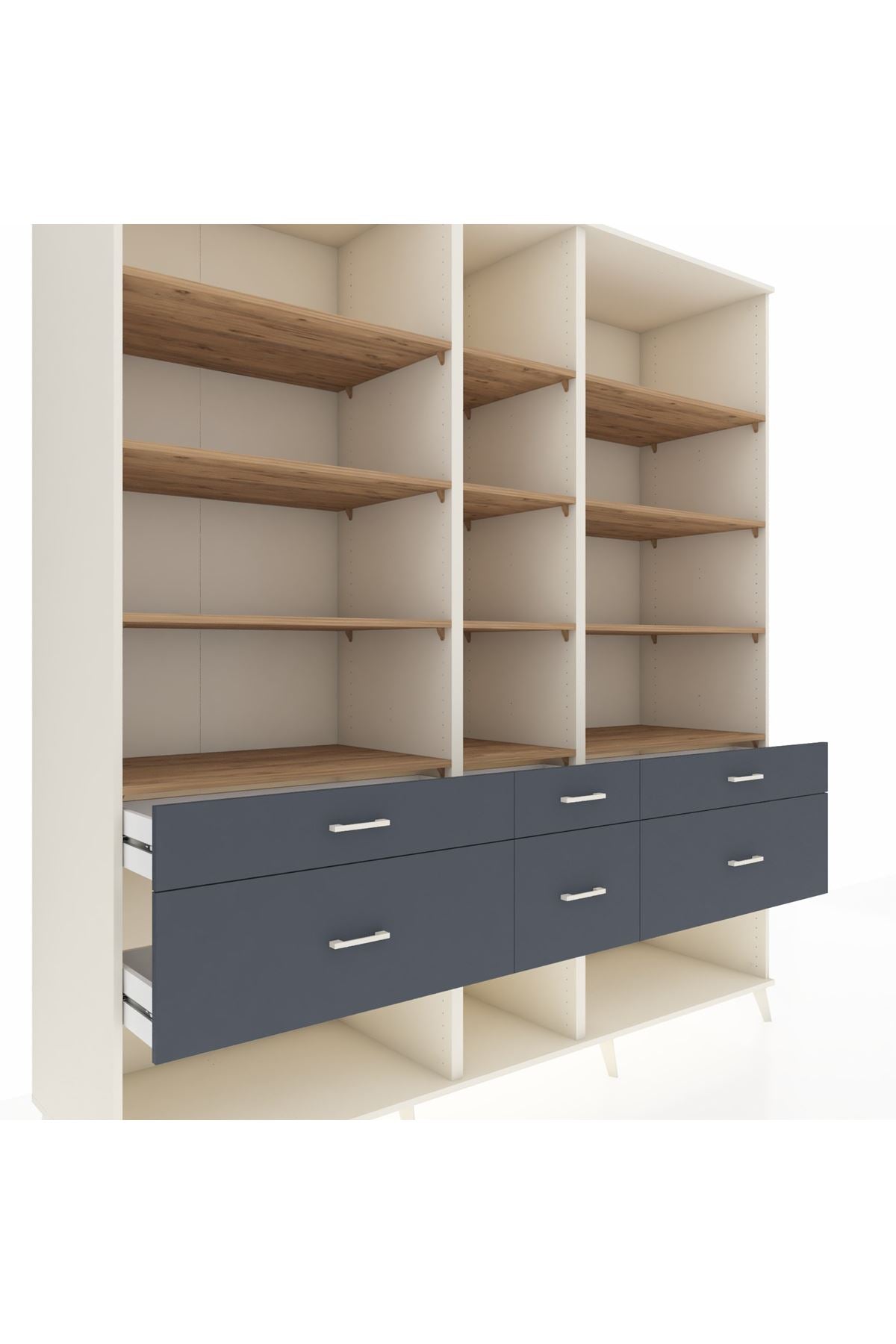 Kronos Dolap 12 Raflı 6 Çekmeceli 220x59x243 - S784M019V02C