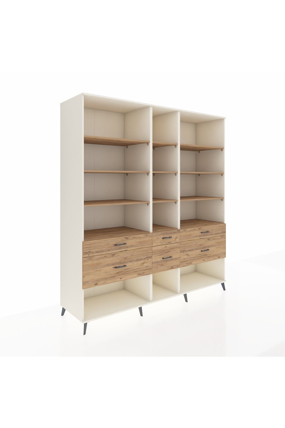 Kronos Dolap 12 Raflı 6 Çekmeceli 220x59x243 - S784M019V03C