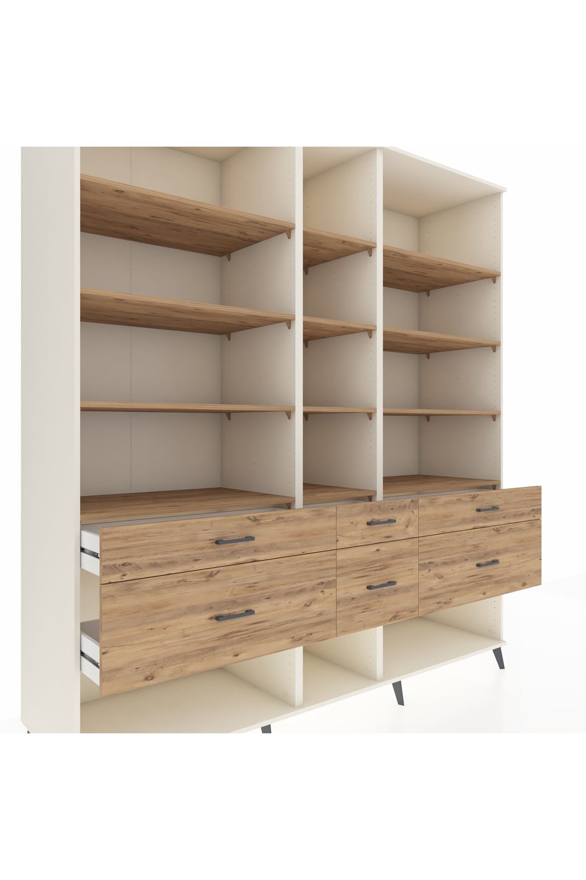 Kronos Dolap 12 Raflı 6 Çekmeceli 220x59x243 - S784M019V03C