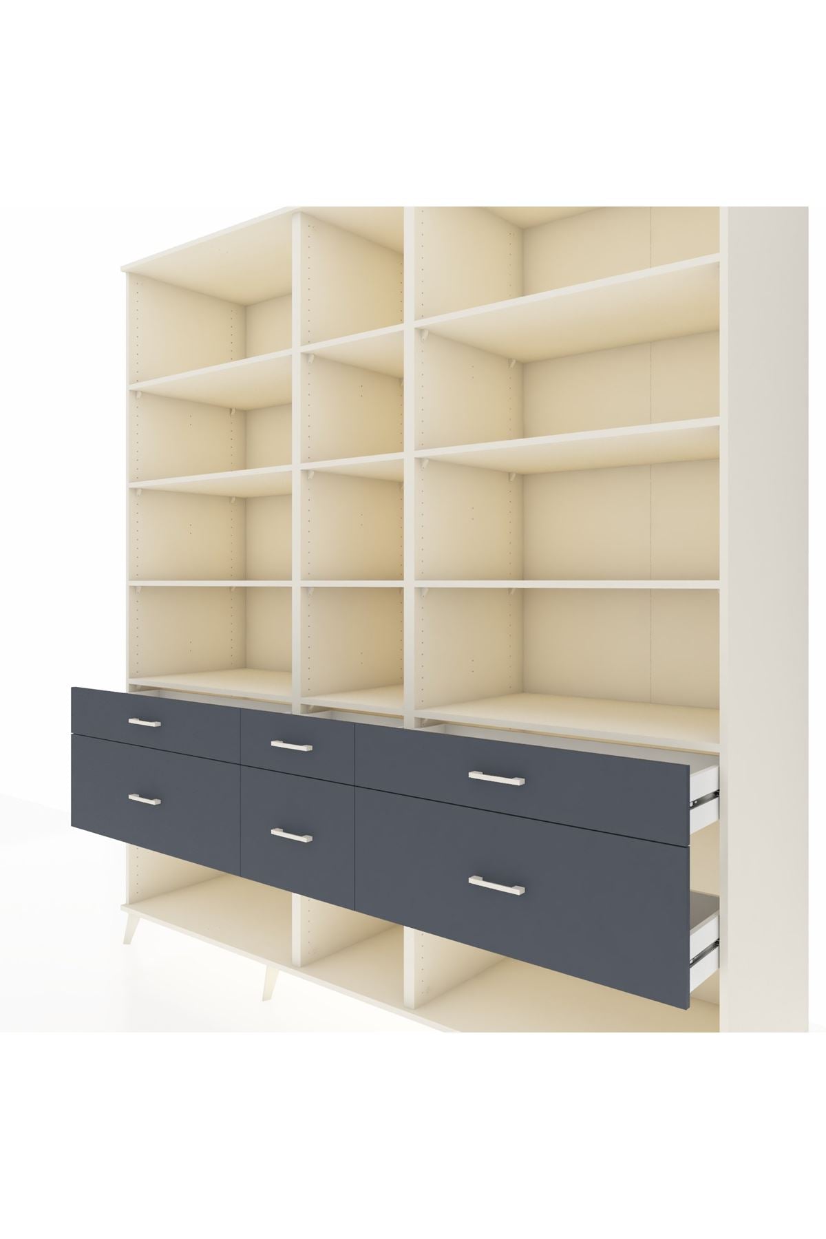 Kronos Dolap 12 Raflı 6 Çekmeceli 220x59x243 - S784M019V05C