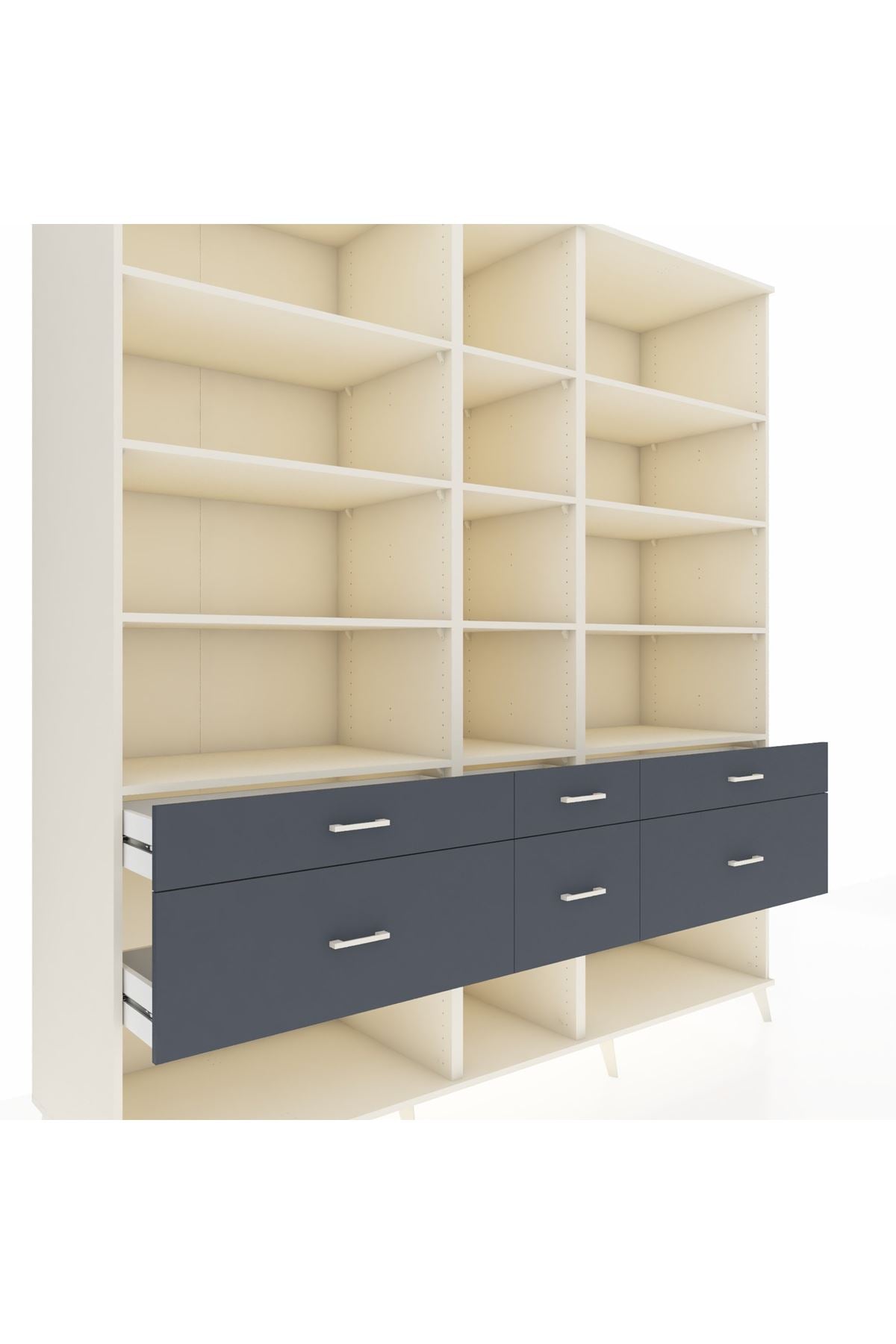 Kronos Dolap 12 Raflı 6 Çekmeceli 220x59x243 - S784M019V05C
