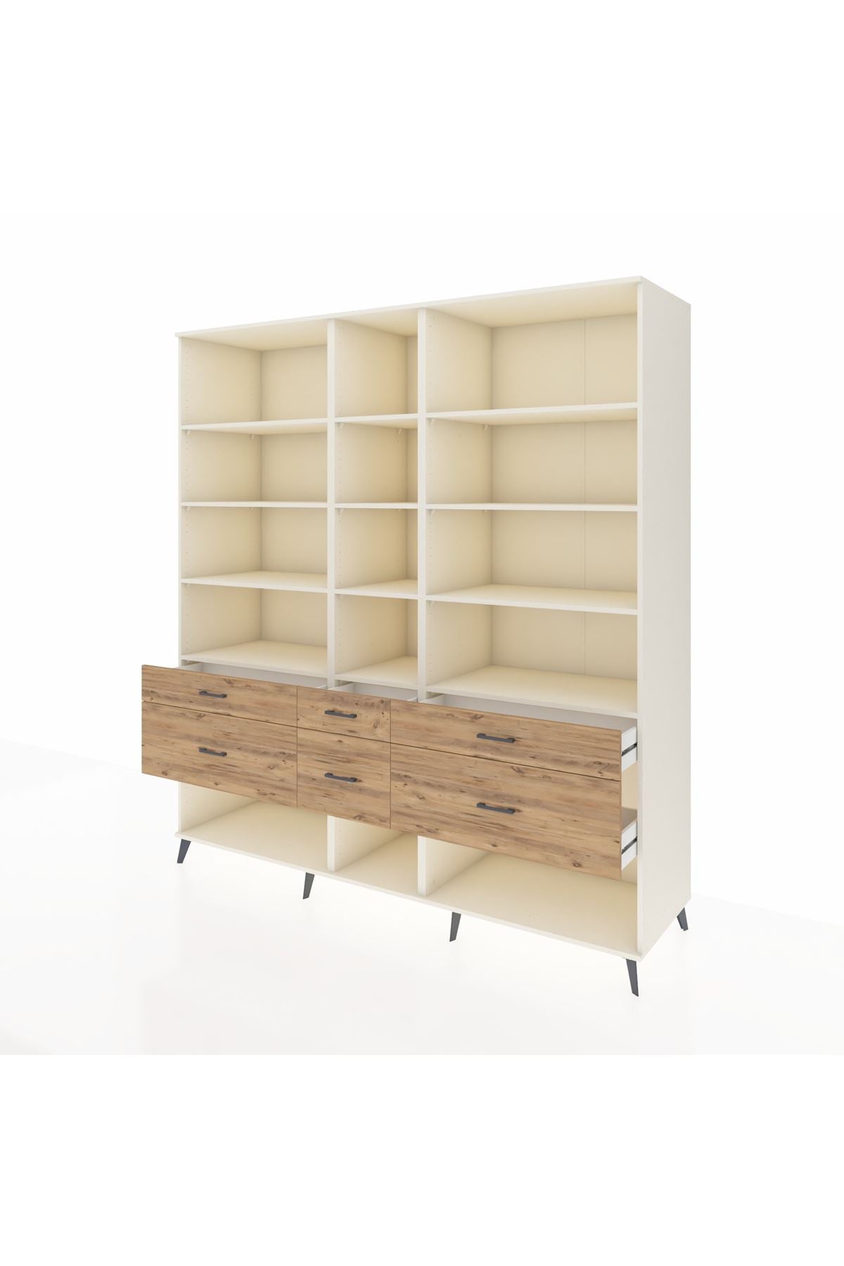 Kronos Dolap 12 Raflı 6 Çekmeceli 220x59x243 - S784M019V06C