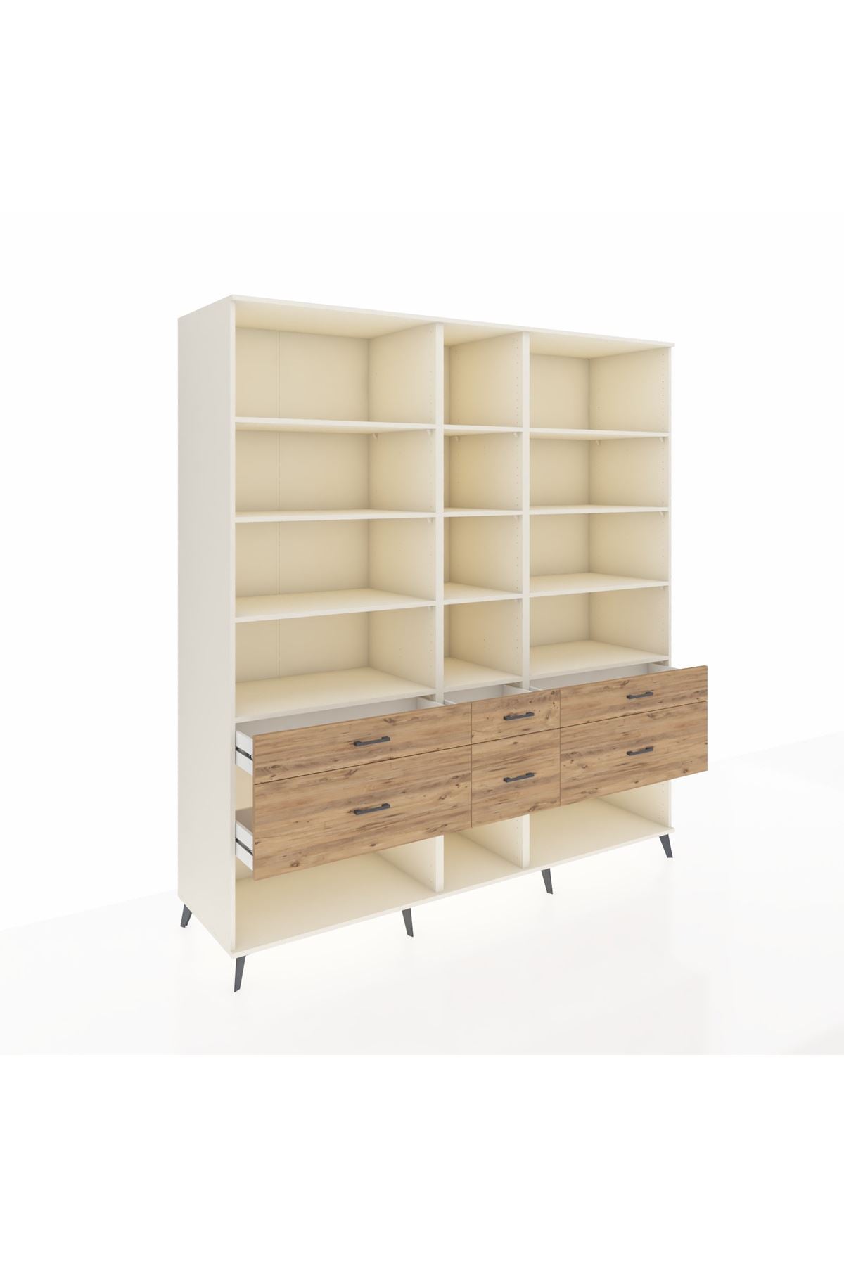 Kronos Dolap 12 Raflı 6 Çekmeceli 220x59x243 - S784M019V06C