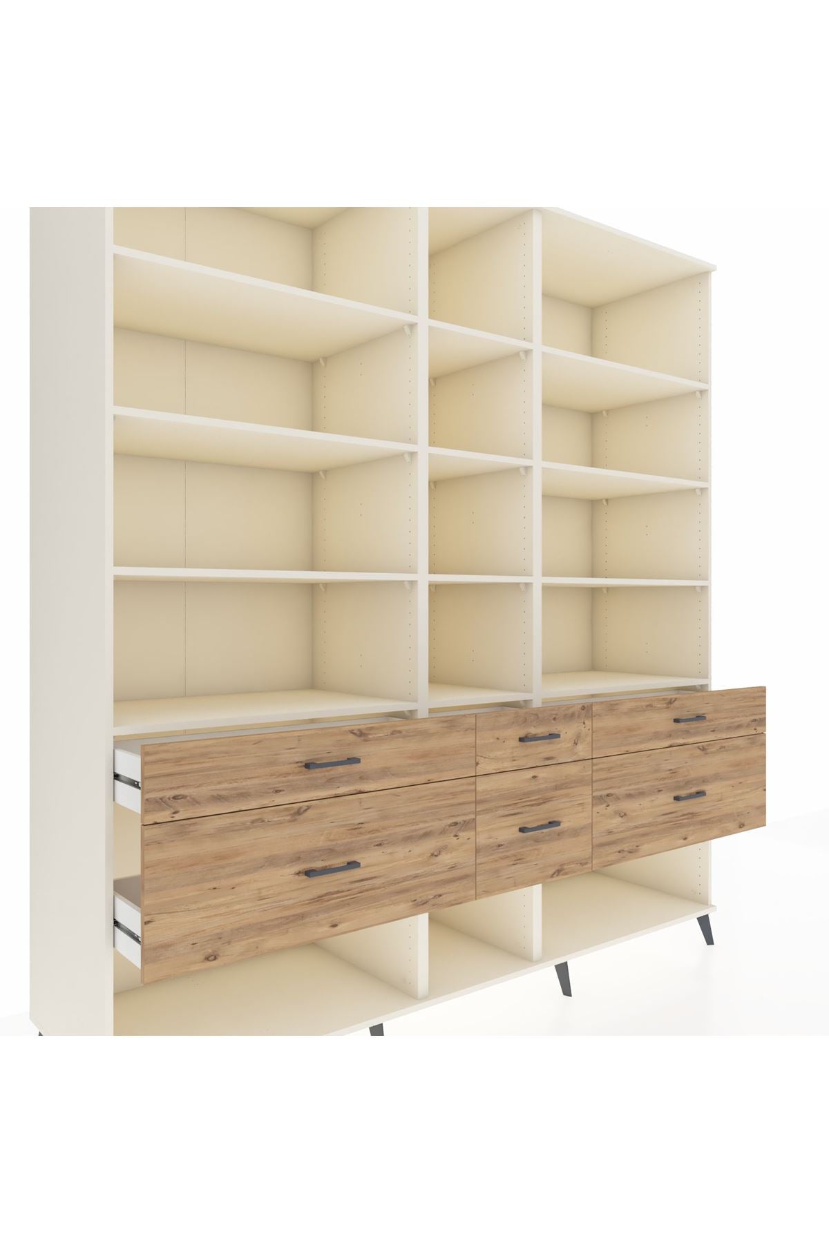Kronos Dolap 12 Raflı 6 Çekmeceli 220x59x243 - S784M019V06C