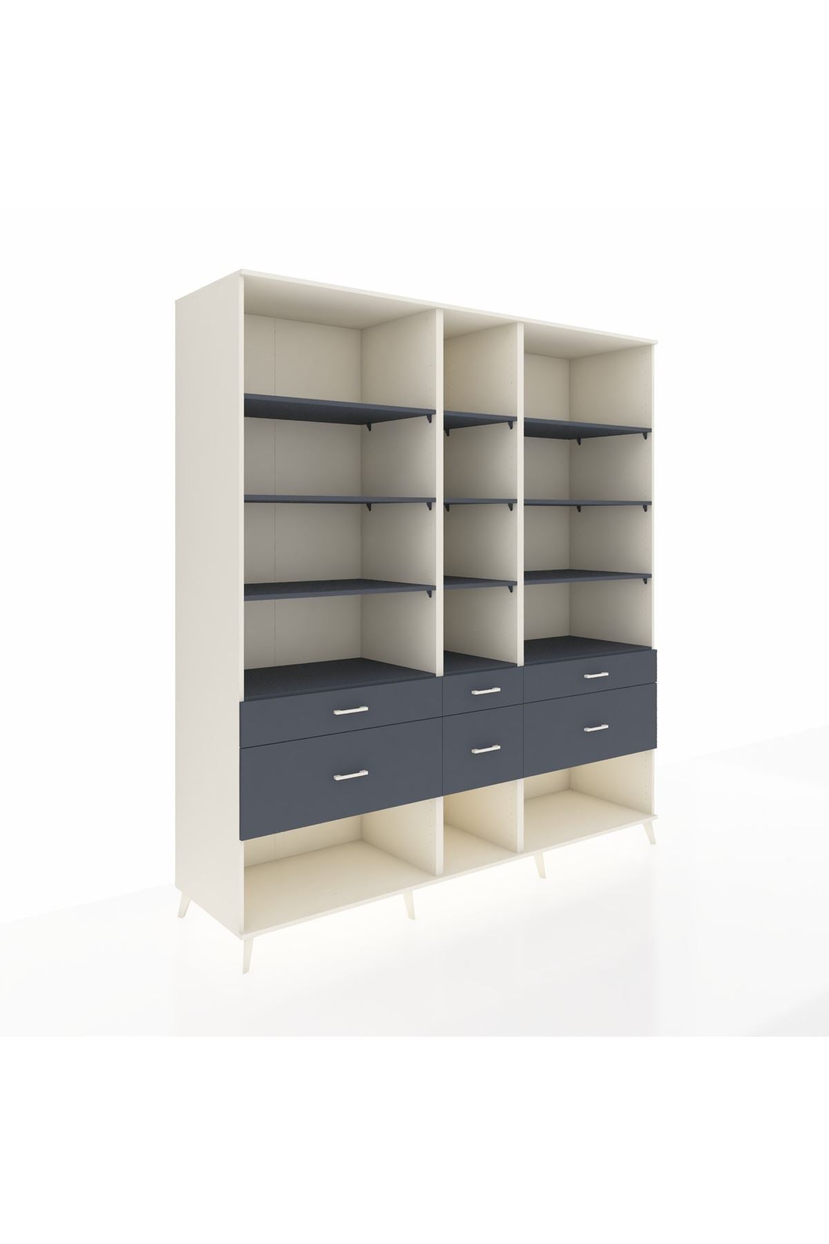 Kronos Dolap 12 Raflı 6 Çekmeceli 220x59x243 - S784M019V08C