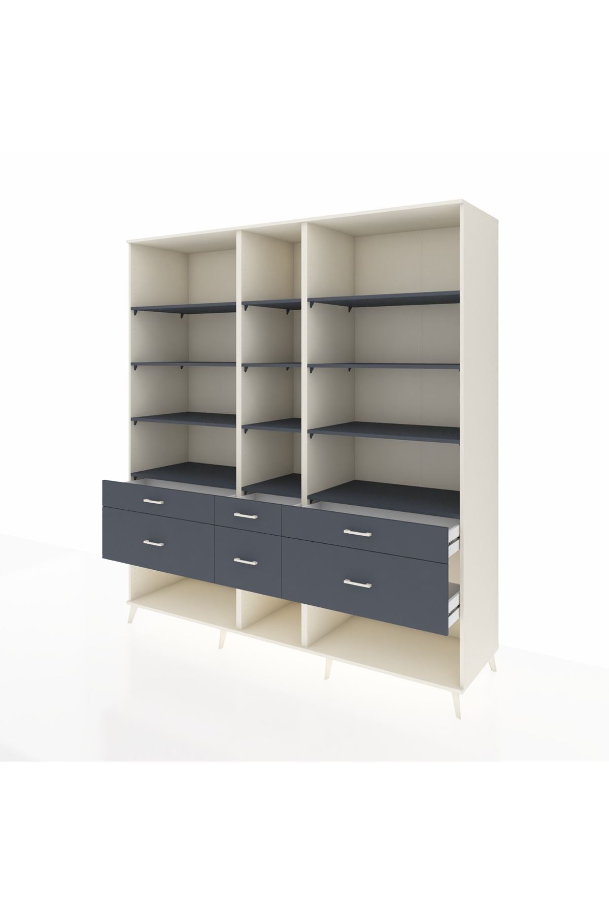 Kronos Dolap 12 Raflı 6 Çekmeceli 220x59x243 - S784M019V08C