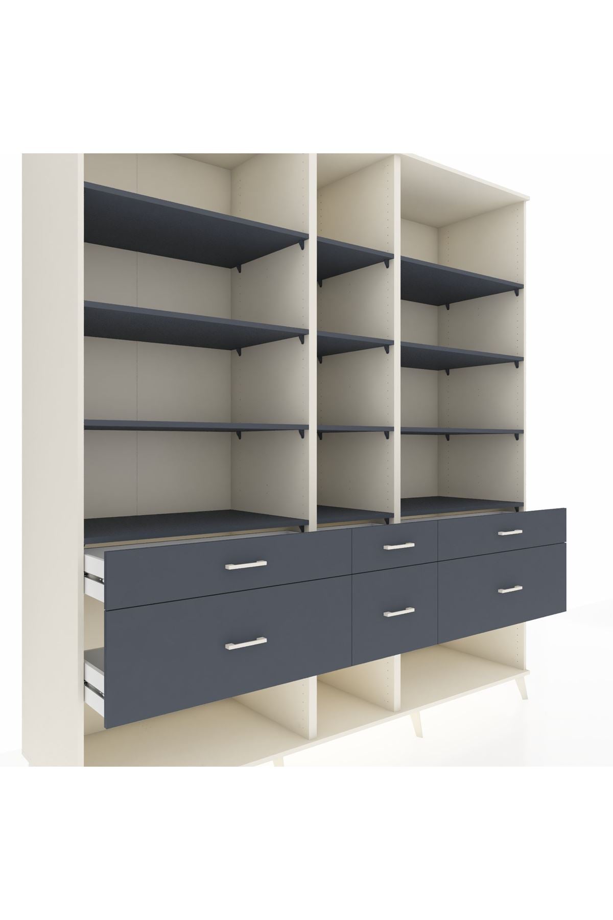 Kronos Dolap 12 Raflı 6 Çekmeceli 220x59x243 - S784M019V08C