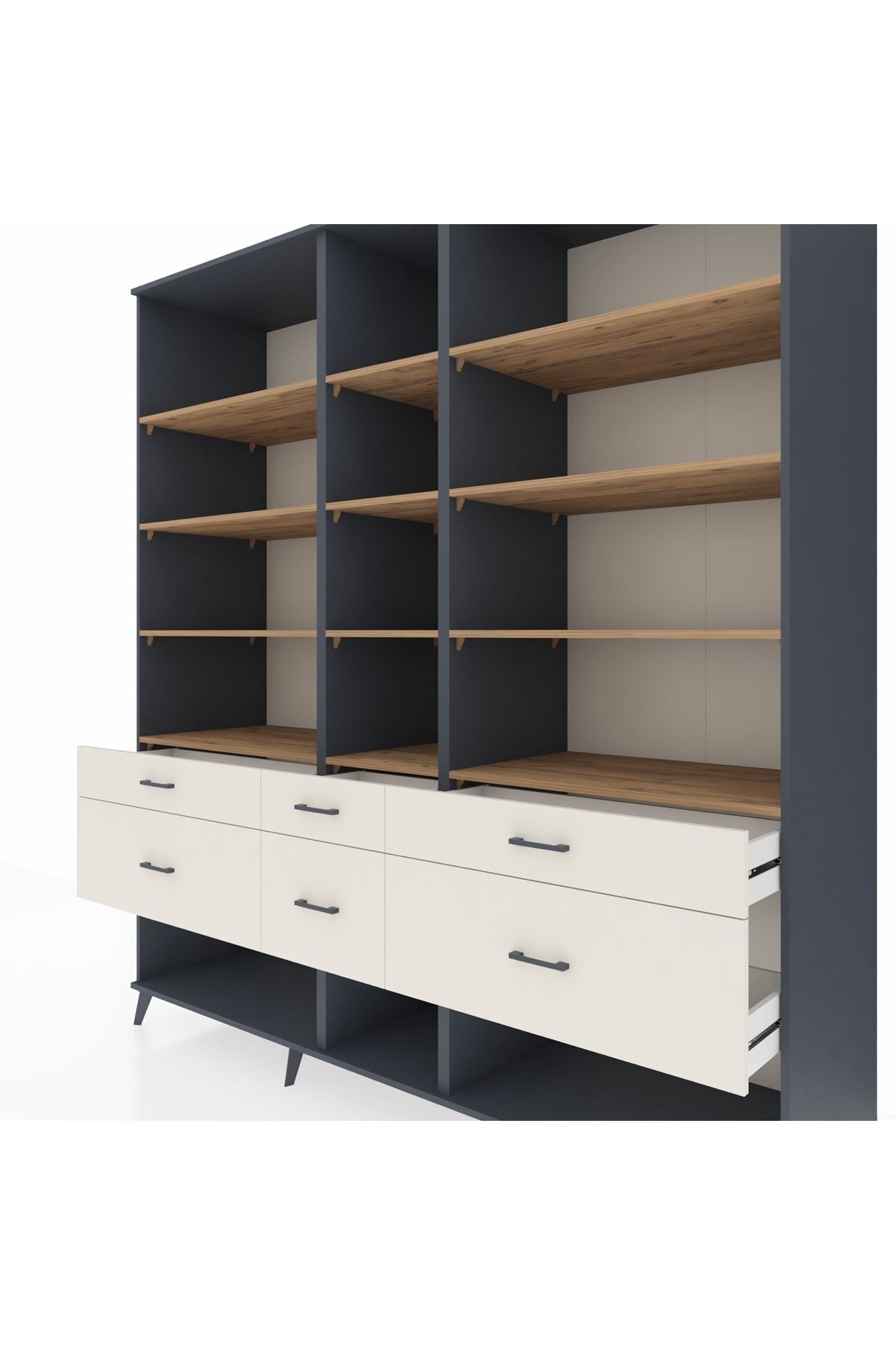 Kronos Dolap 12 Raflı 6 Çekmeceli 220x59x243 - S784M019V10C