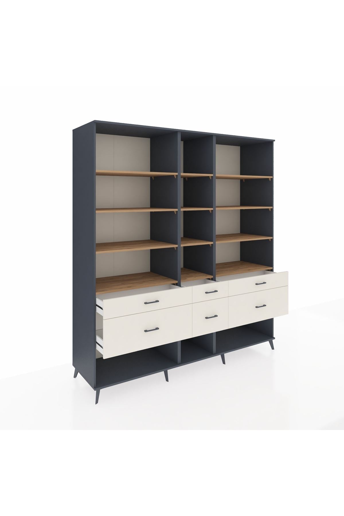 Kronos Dolap 12 Raflı 6 Çekmeceli 220x59x243 - S784M019V10C