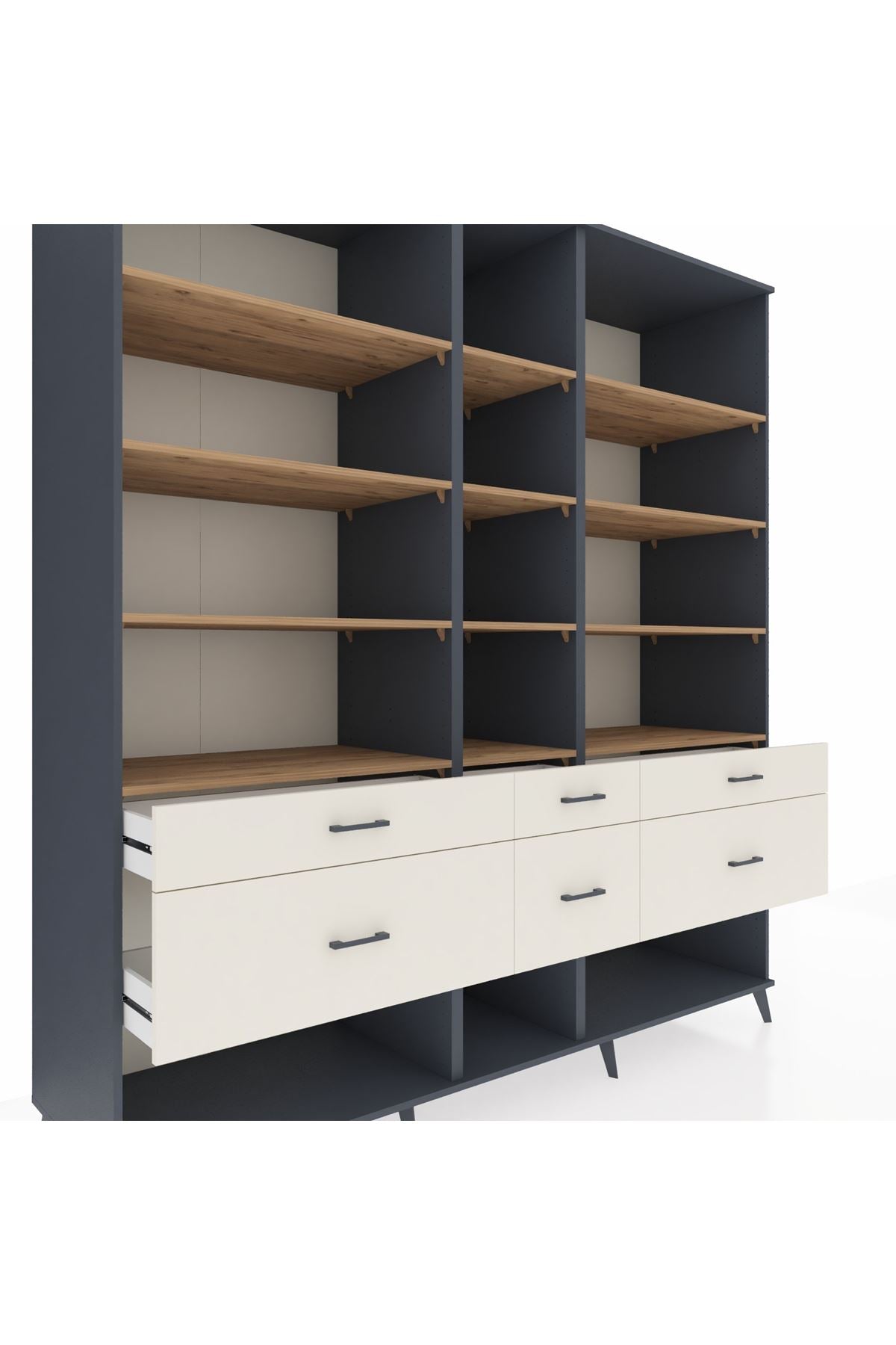 Kronos Dolap 12 Raflı 6 Çekmeceli 220x59x243 - S784M019V10C