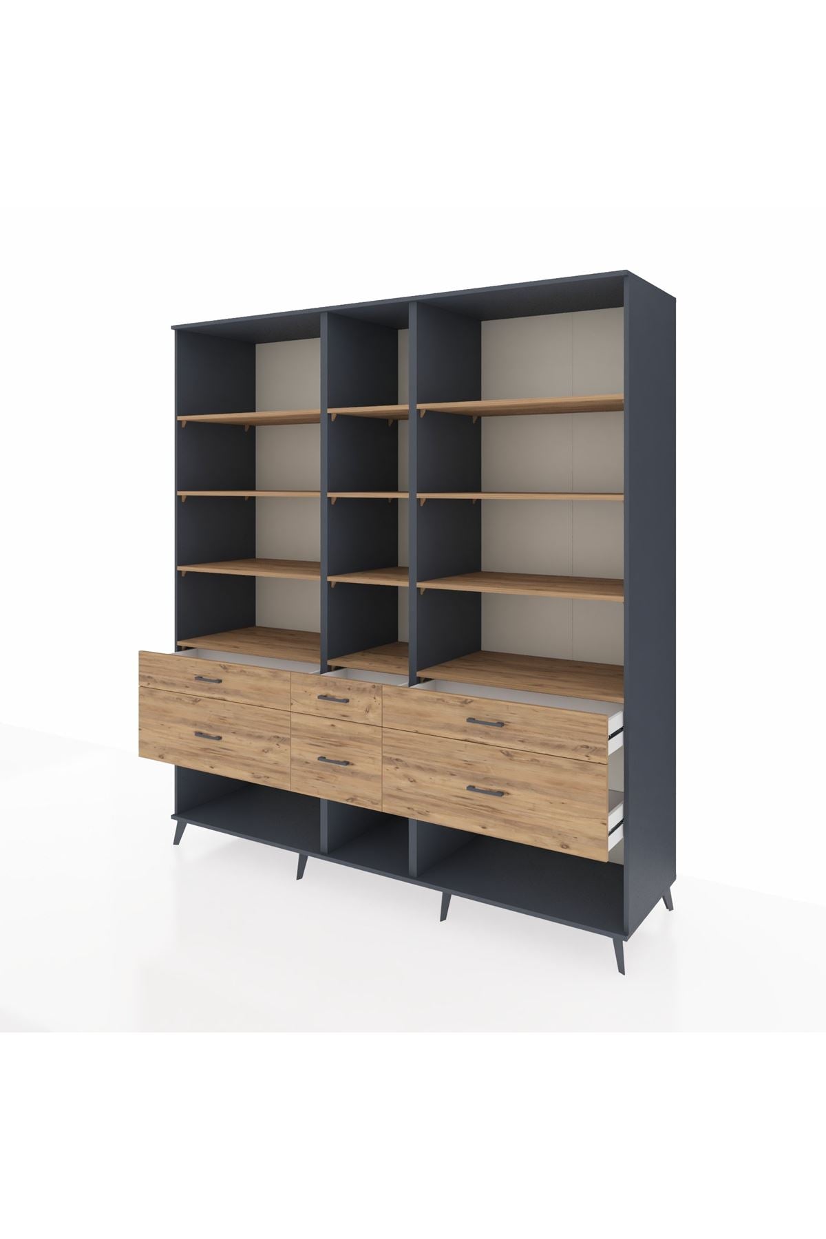 Kronos Dolap 12 Raflı 6 Çekmeceli 220x59x243 - S784M019V12C
