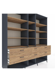 Kronos Dolap 12 Raflı 6 Çekmeceli 220x59x243 - S784M019V12C