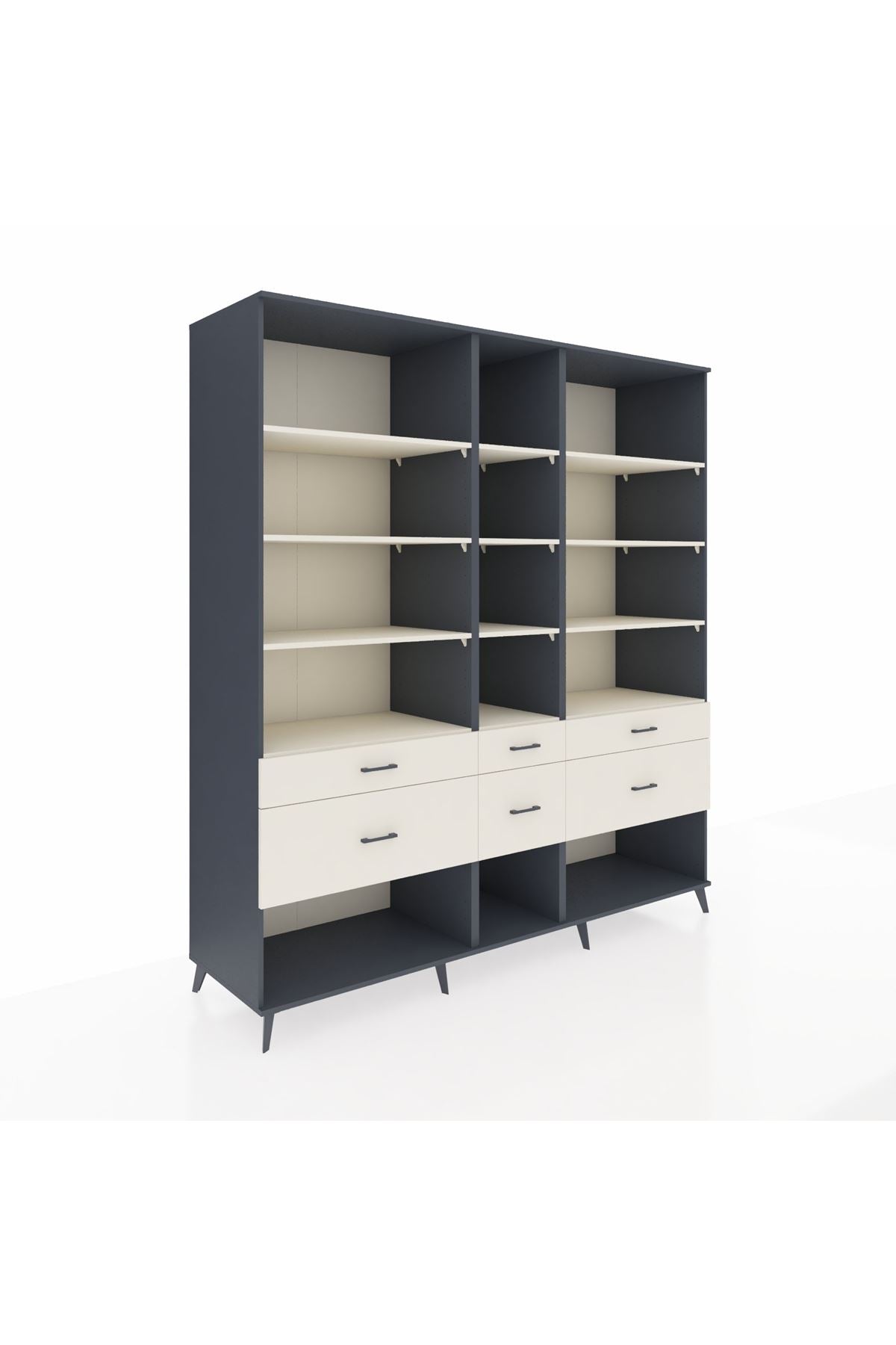 Kronos Dolap 12 Raflı 6 Çekmeceli 220x59x243 - S784M019V13C