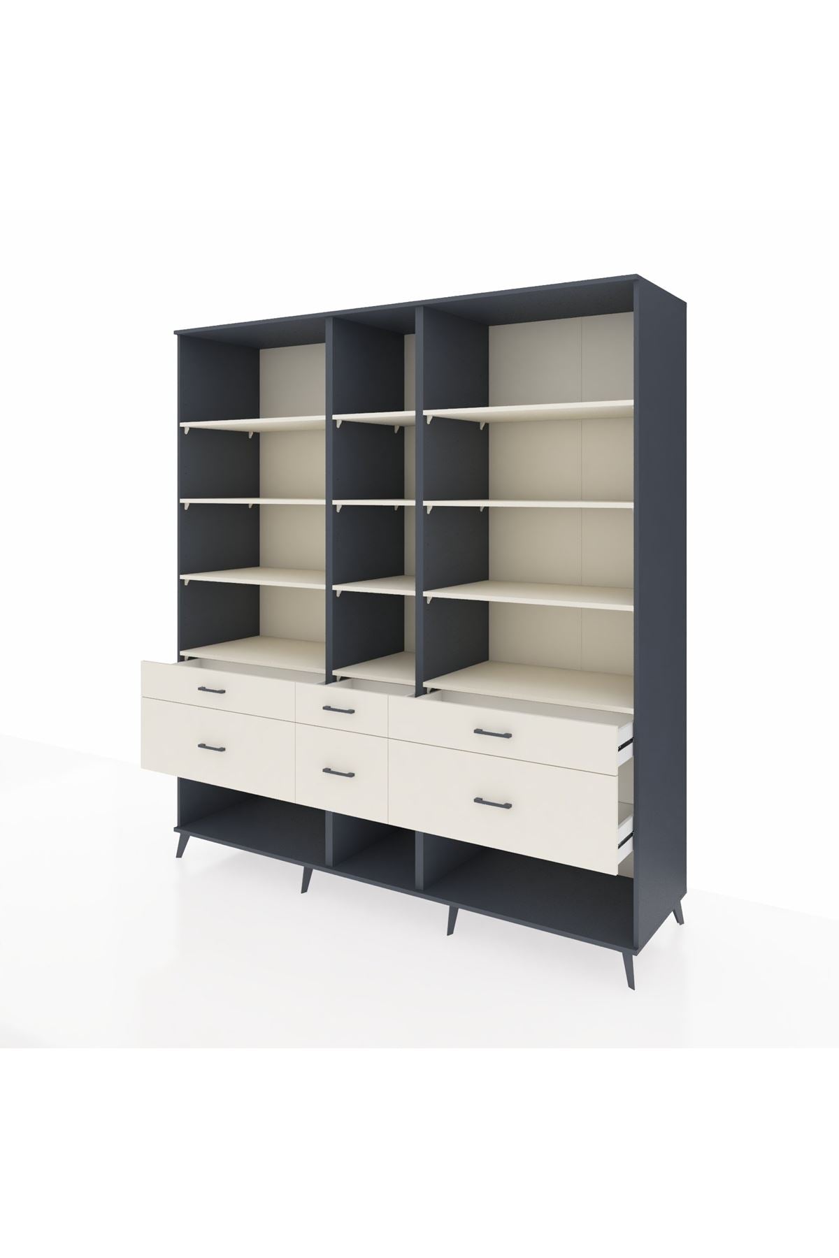 Kronos Dolap 12 Raflı 6 Çekmeceli 220x59x243 - S784M019V13C