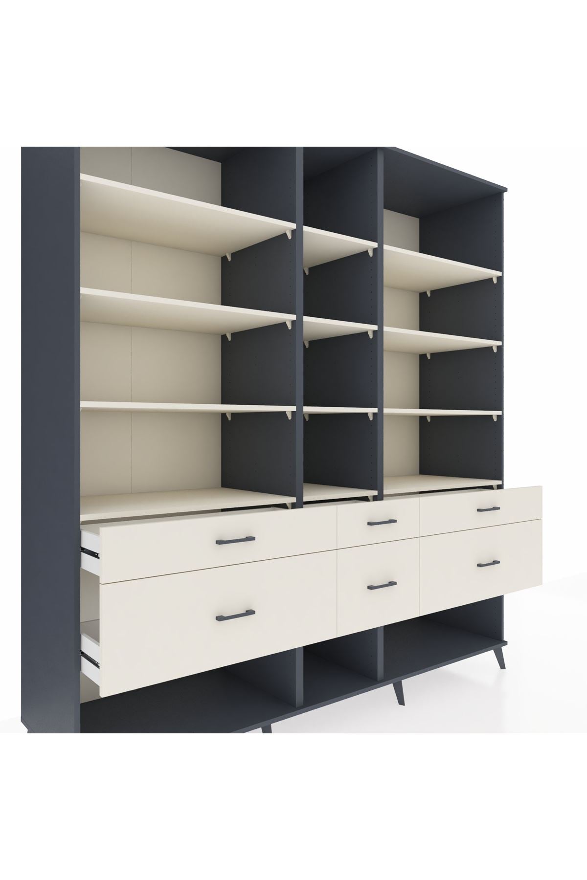 Kronos Dolap 12 Raflı 6 Çekmeceli 220x59x243 - S784M019V13C