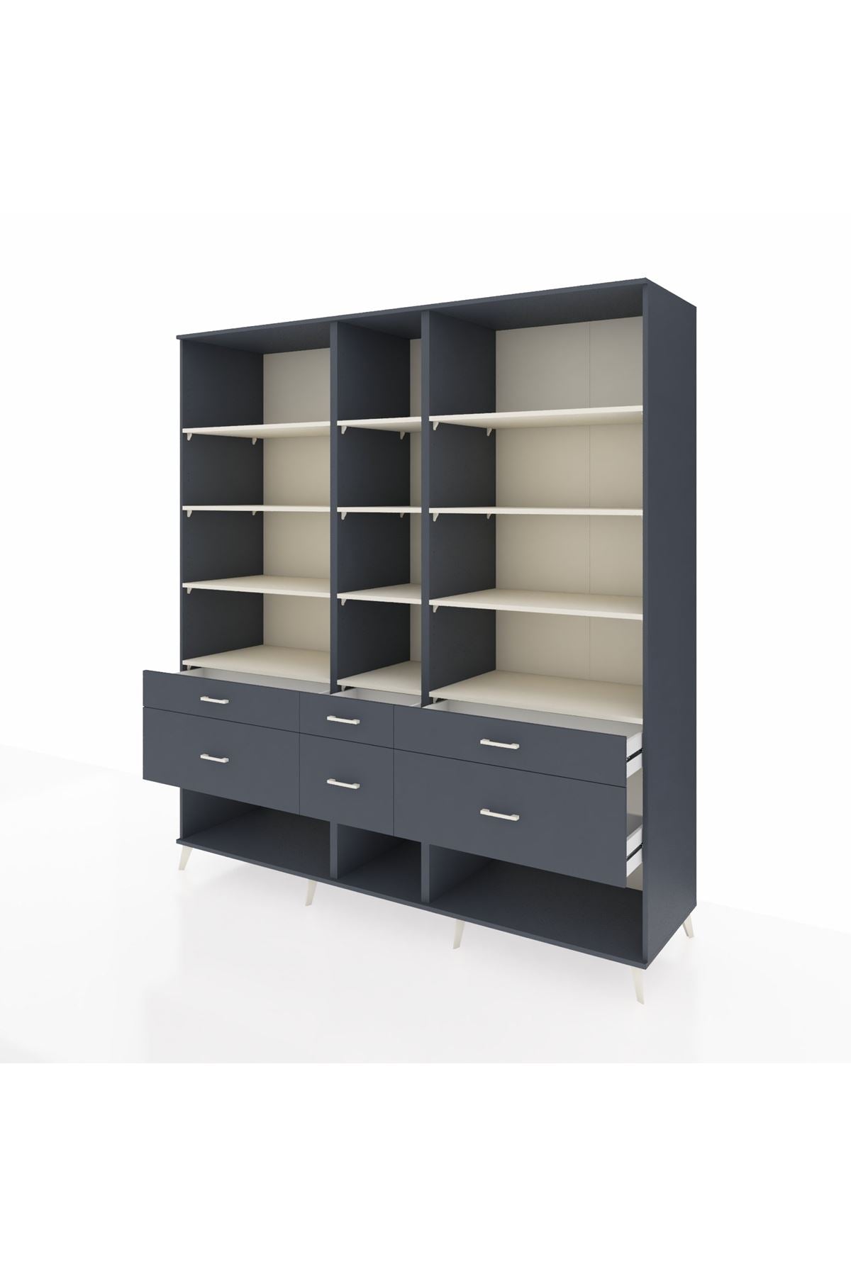 Kronos Dolap 12 Raflı 6 Çekmeceli 220x59x243 - S784M019V14C