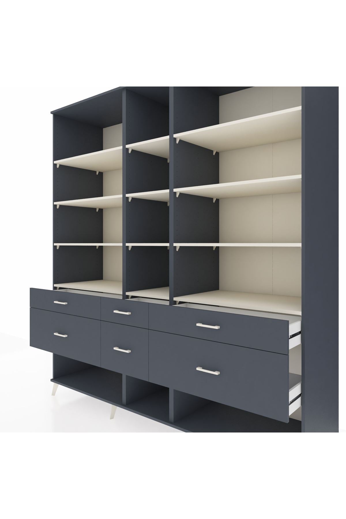 Kronos Dolap 12 Raflı 6 Çekmeceli 220x59x243 - S784M019V14C