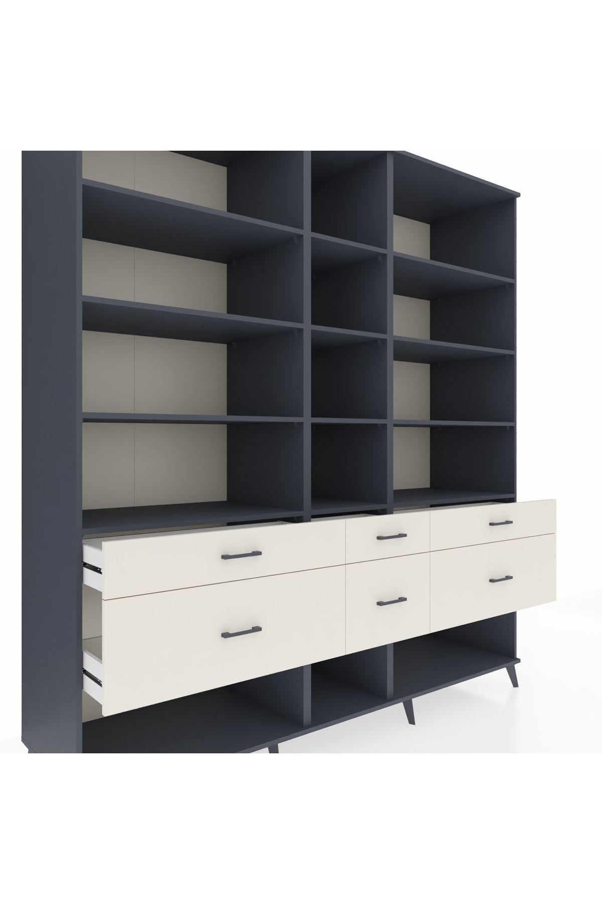 Kronos Dolap 12 Raflı 6 Çekmeceli 220x59x243 - S784M019V16C