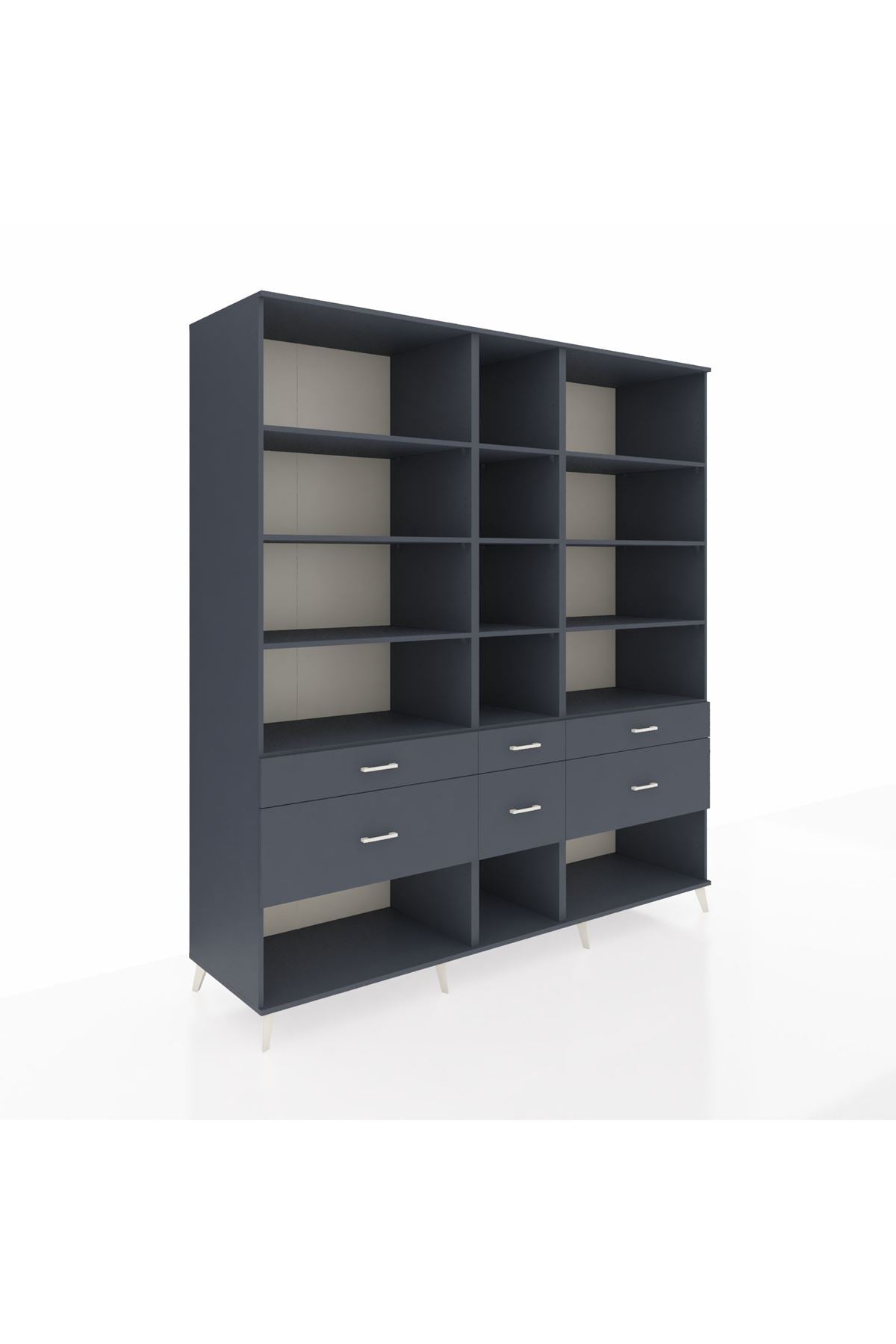 Kronos Dolap 12 Raflı 6 Çekmeceli 220x59x243 - S784M019V17C