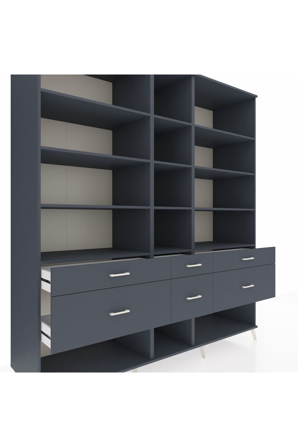 Kronos Dolap 12 Raflı 6 Çekmeceli 220x59x243 - S784M019V17C