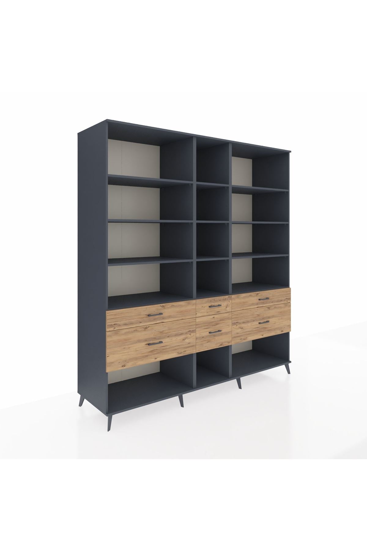 Kronos Dolap 12 Raflı 6 Çekmeceli 220x59x243 - S784M019V18C