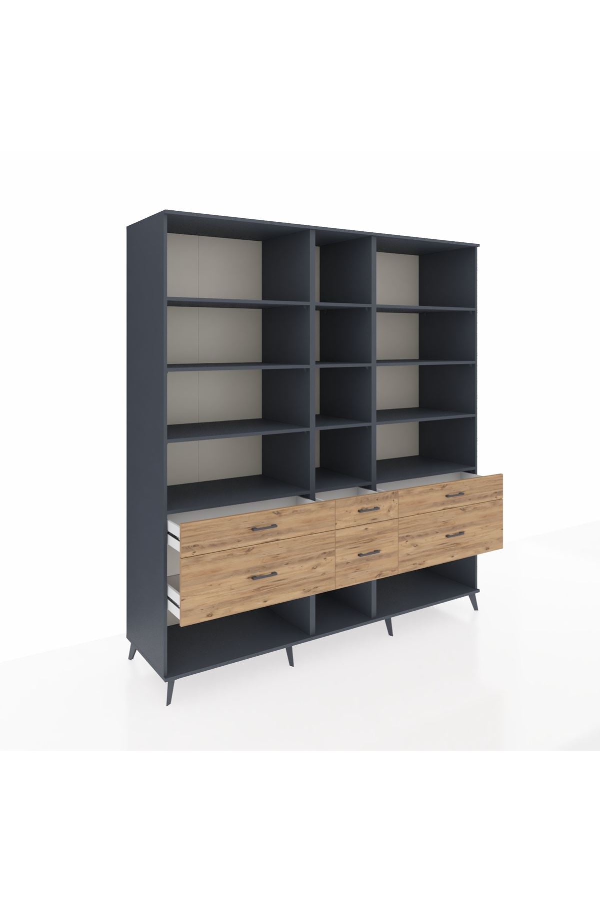 Kronos Dolap 12 Raflı 6 Çekmeceli 220x59x243 - S784M019V18C