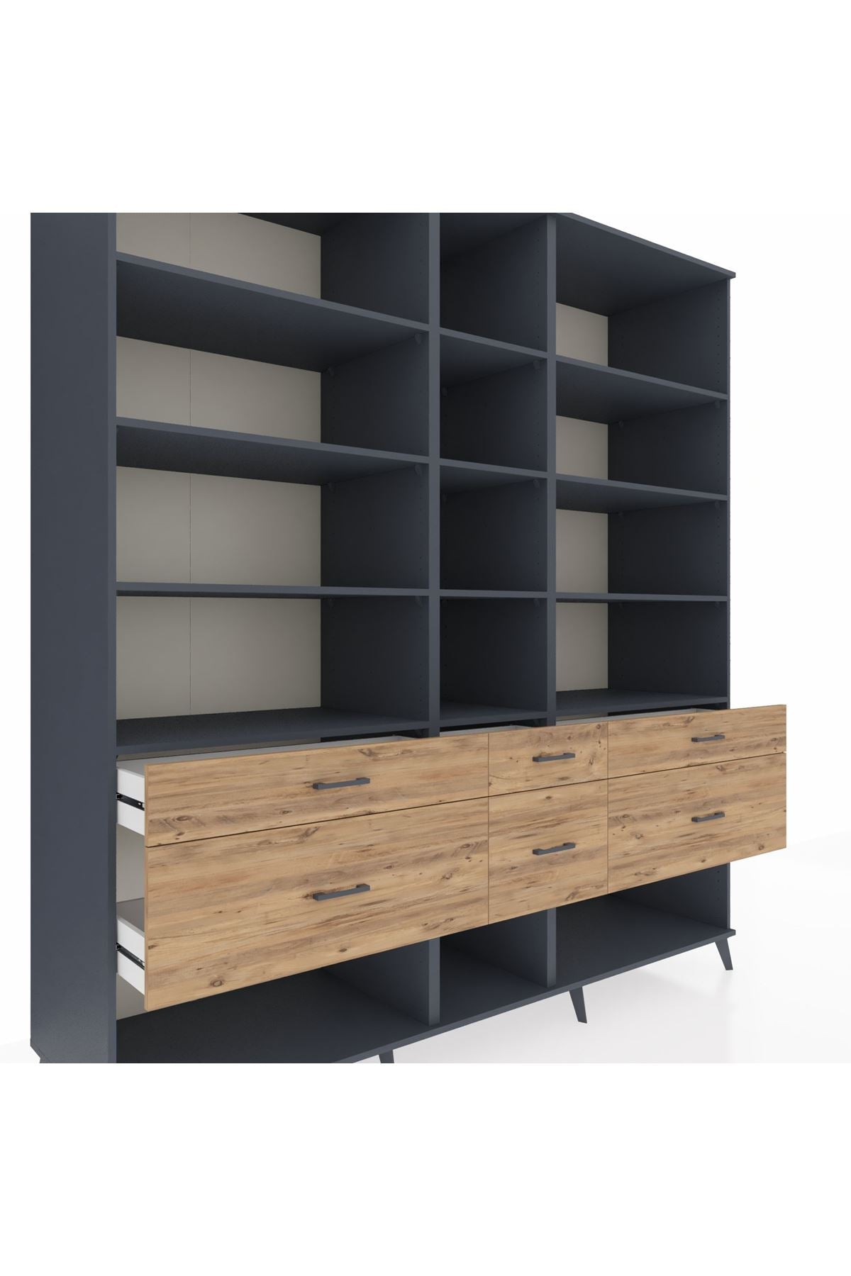 Kronos Dolap 12 Raflı 6 Çekmeceli 220x59x243 - S784M019V18C