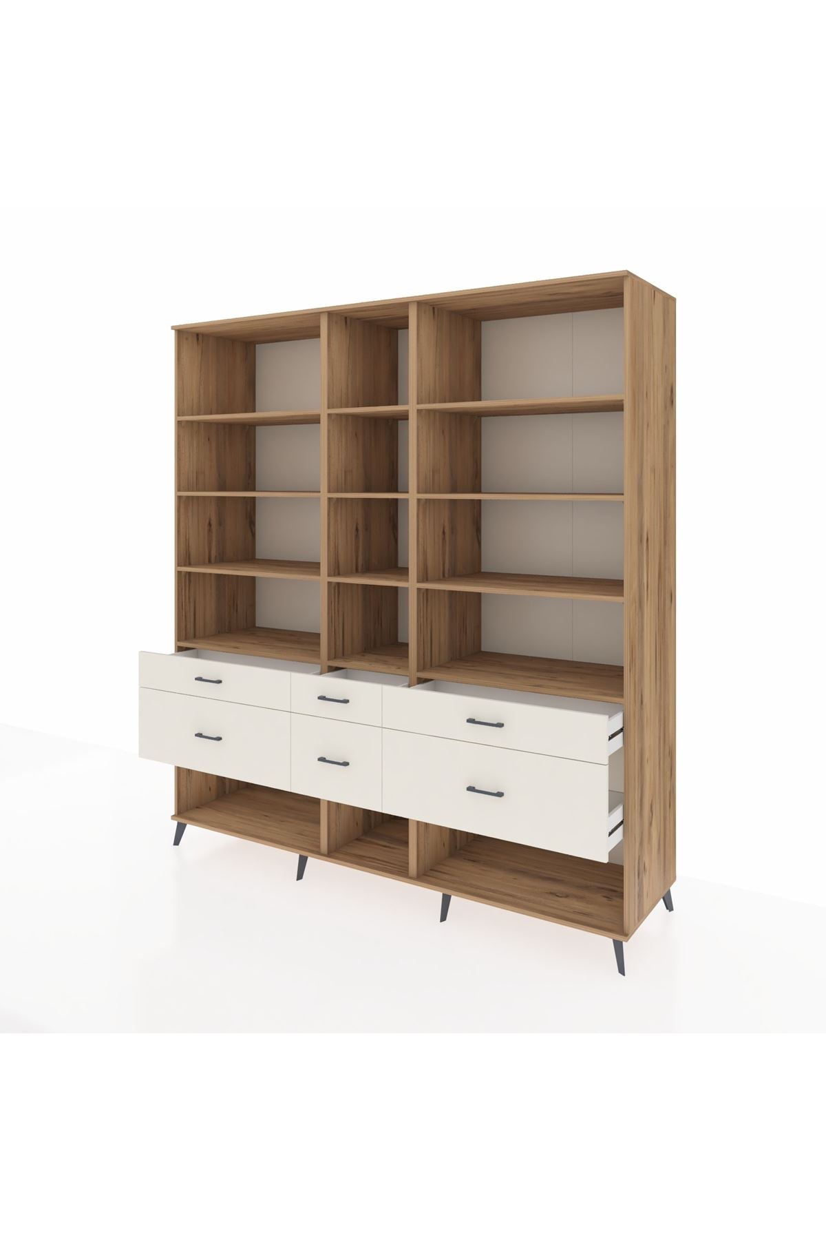 Kronos Dolap 12 Raflı 6 Çekmeceli 220x59x243 - S784M019V19C