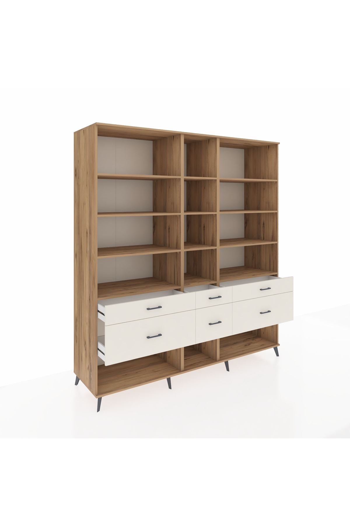 Kronos Dolap 12 Raflı 6 Çekmeceli 220x59x243 - S784M019V19C