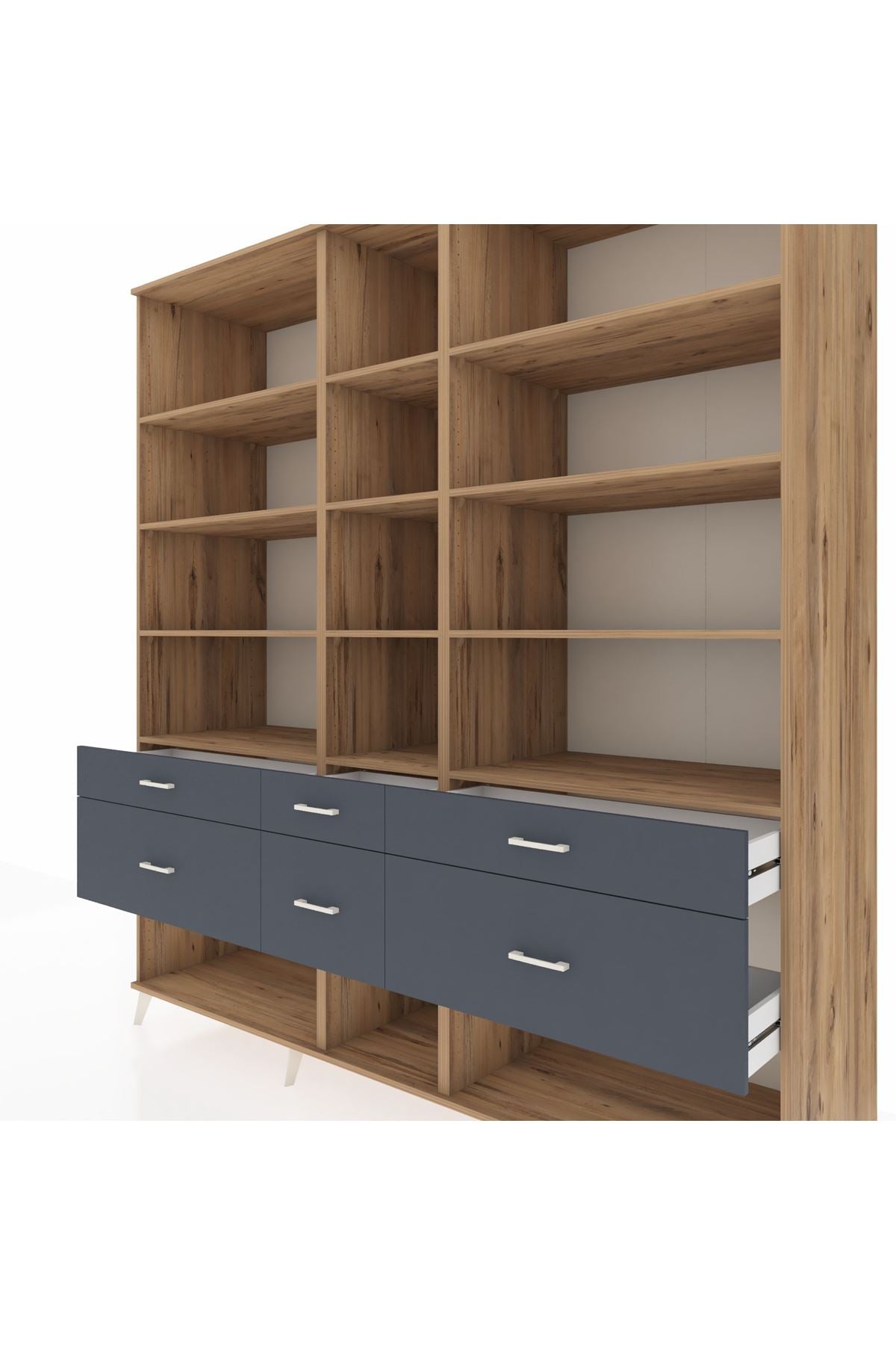 Kronos Dolap 12 Raflı 6 Çekmeceli 220x59x243 - S784M019V20C