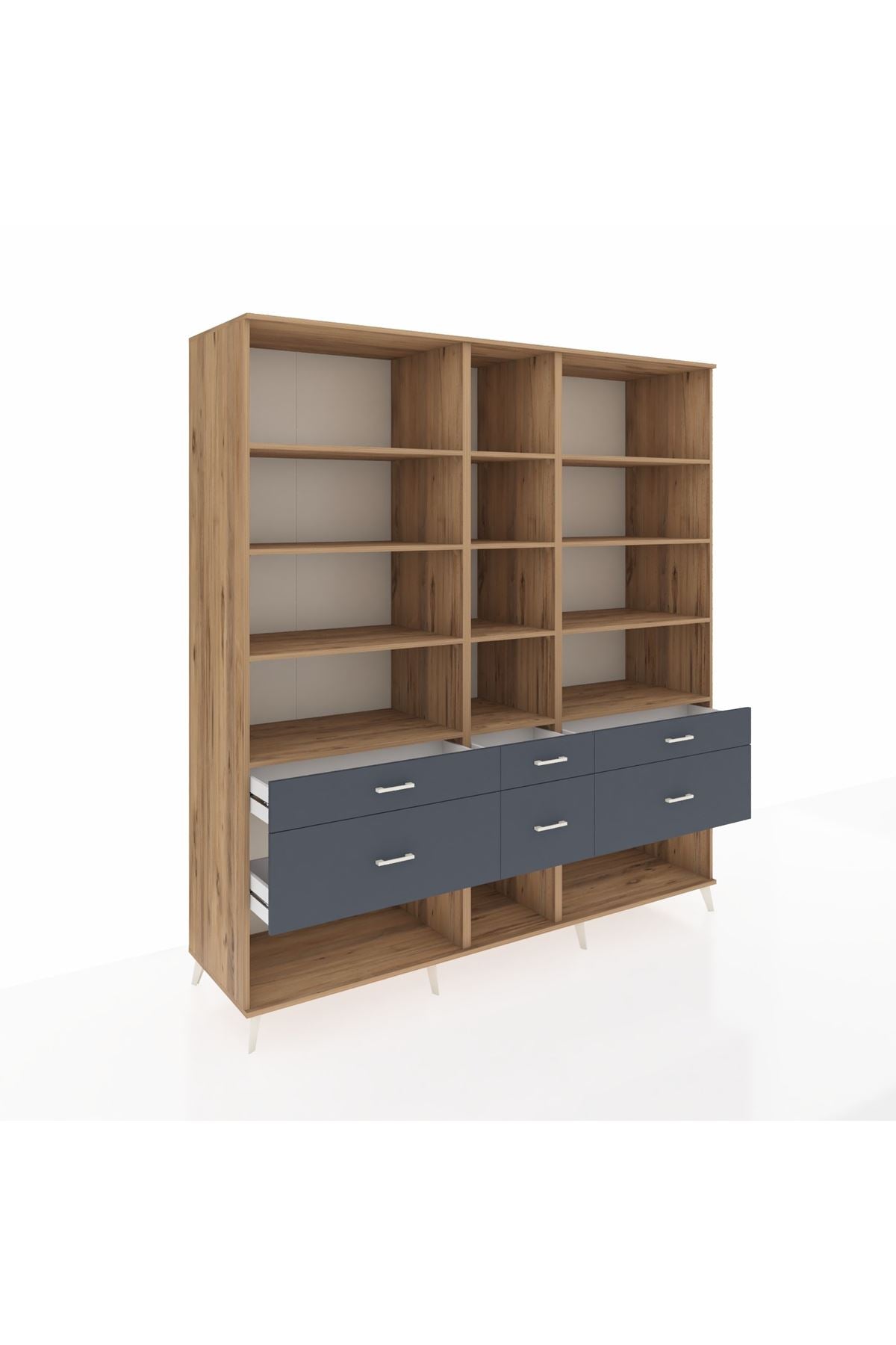 Kronos Dolap 12 Raflı 6 Çekmeceli 220x59x243 - S784M019V20C