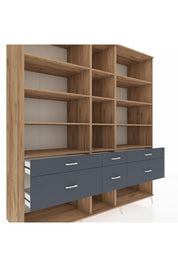 Kronos Dolap 12 Raflı 6 Çekmeceli 220x59x243 - S784M019V20C