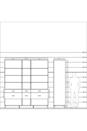 Kronos Dolap 12 Raflı 6 Çekmeceli 220x59x243 - S784M019V20C