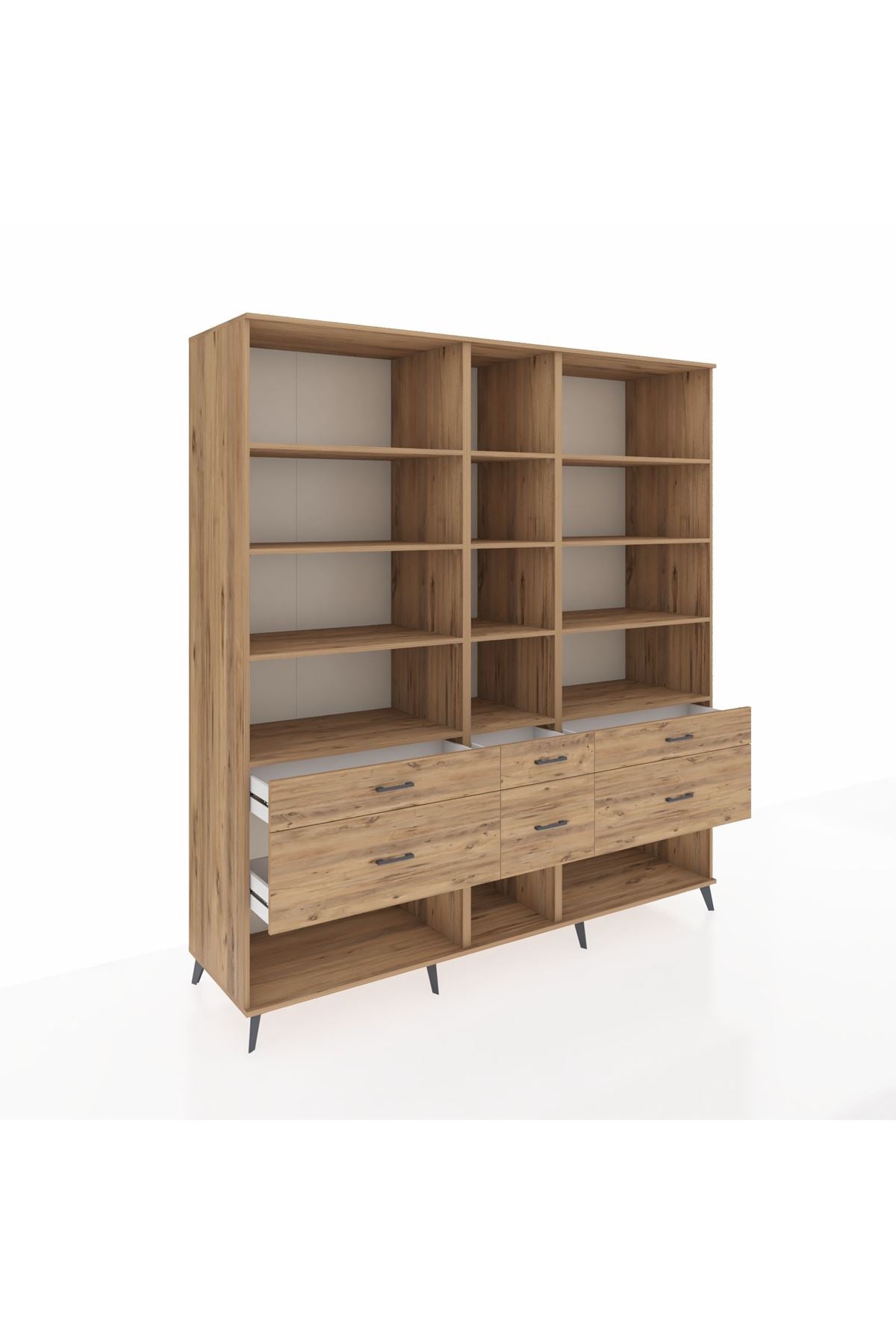 Kronos Dolap 12 Raflı 6 Çekmeceli 220x59x243 - S784M019V21C