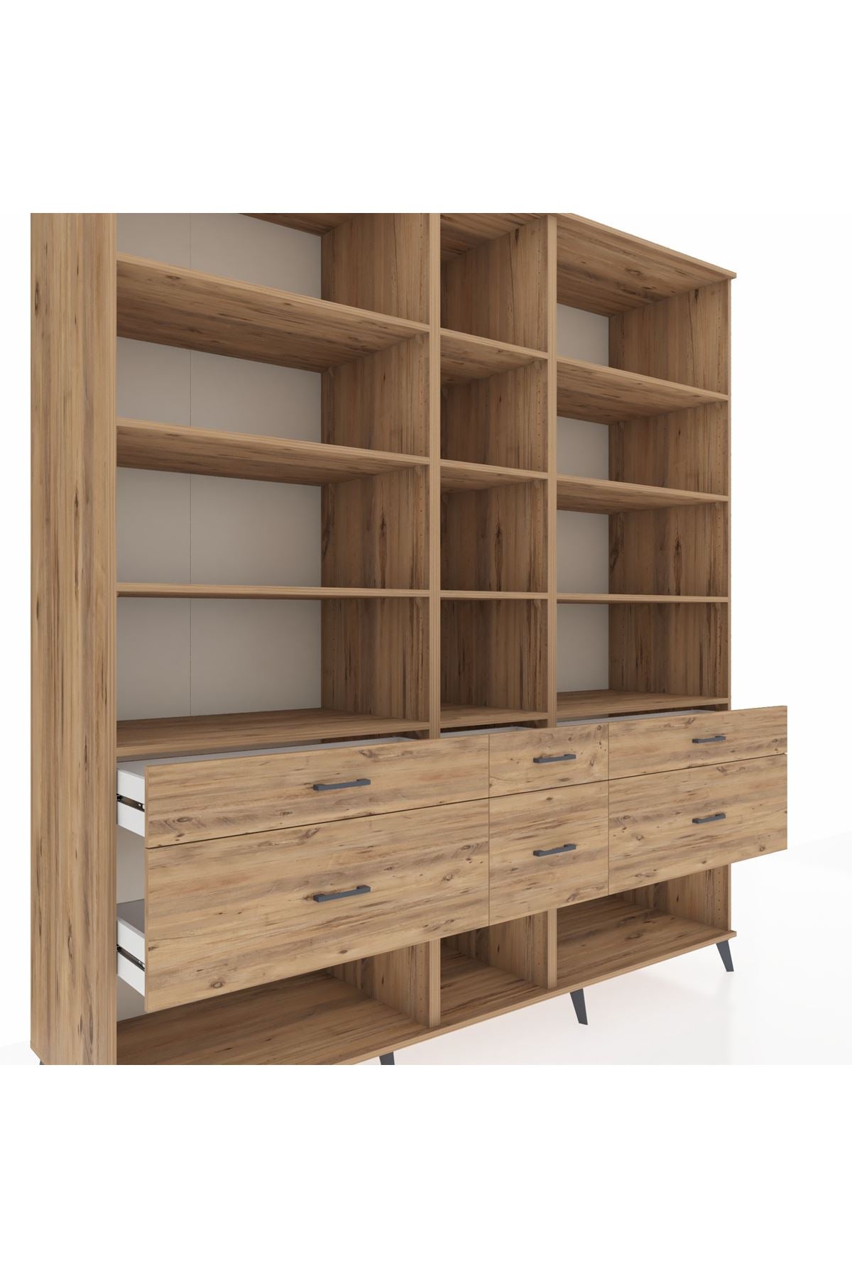Kronos Dolap 12 Raflı 6 Çekmeceli 220x59x243 - S784M019V21C