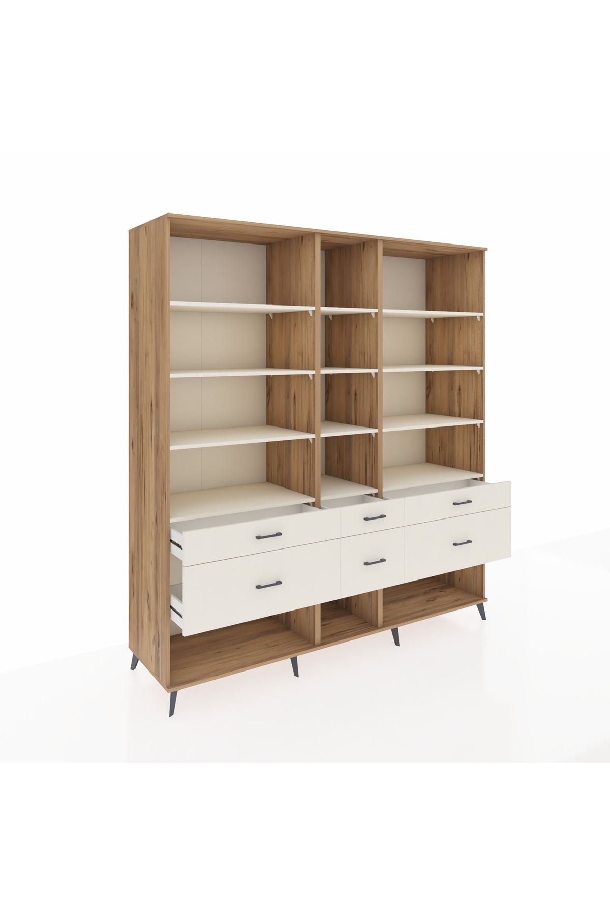 Kronos Dolap 12 Raflı 6 Çekmeceli 220x59x243 - S784M019V22C