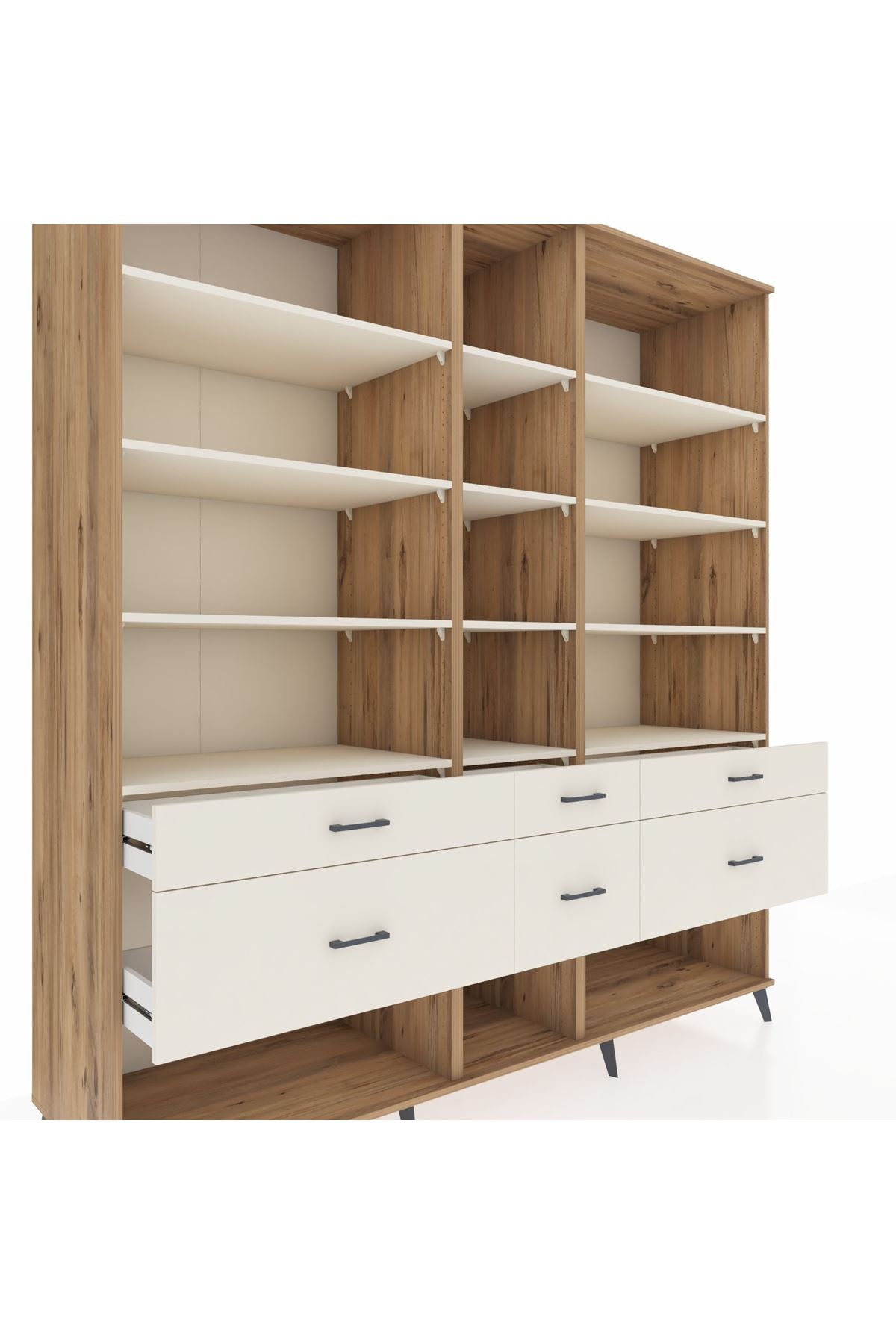 Kronos Dolap 12 Raflı 6 Çekmeceli 220x59x243 - S784M019V22C