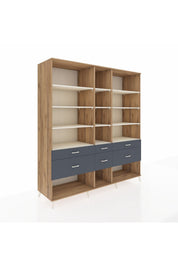 Kronos Dolap 12 Raflı 6 Çekmeceli 220x59x243 - S784M019V23C
