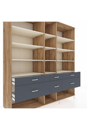 Kronos Dolap 12 Raflı 6 Çekmeceli 220x59x243 - S784M019V23C
