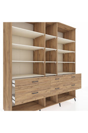 Kronos Dolap 12 Raflı 6 Çekmeceli 220x59x243 - S784M019V24C