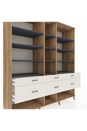 Kronos Dolap 12 Raflı 6 Çekmeceli 220x59x243 - S784M019V25C