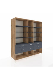 Kronos Dolap 12 Raflı 6 Çekmeceli 220x59x243 - S784M019V26C