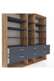 Kronos Dolap 12 Raflı 6 Çekmeceli 220x59x243 - S784M019V26C