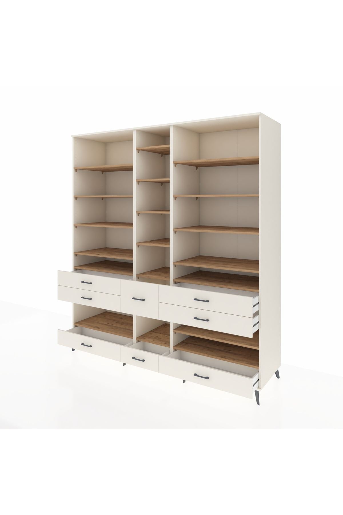 Kronos Dolap 19 Raflı 8 Çekmeceli 220x59x243 - S784M020V01C