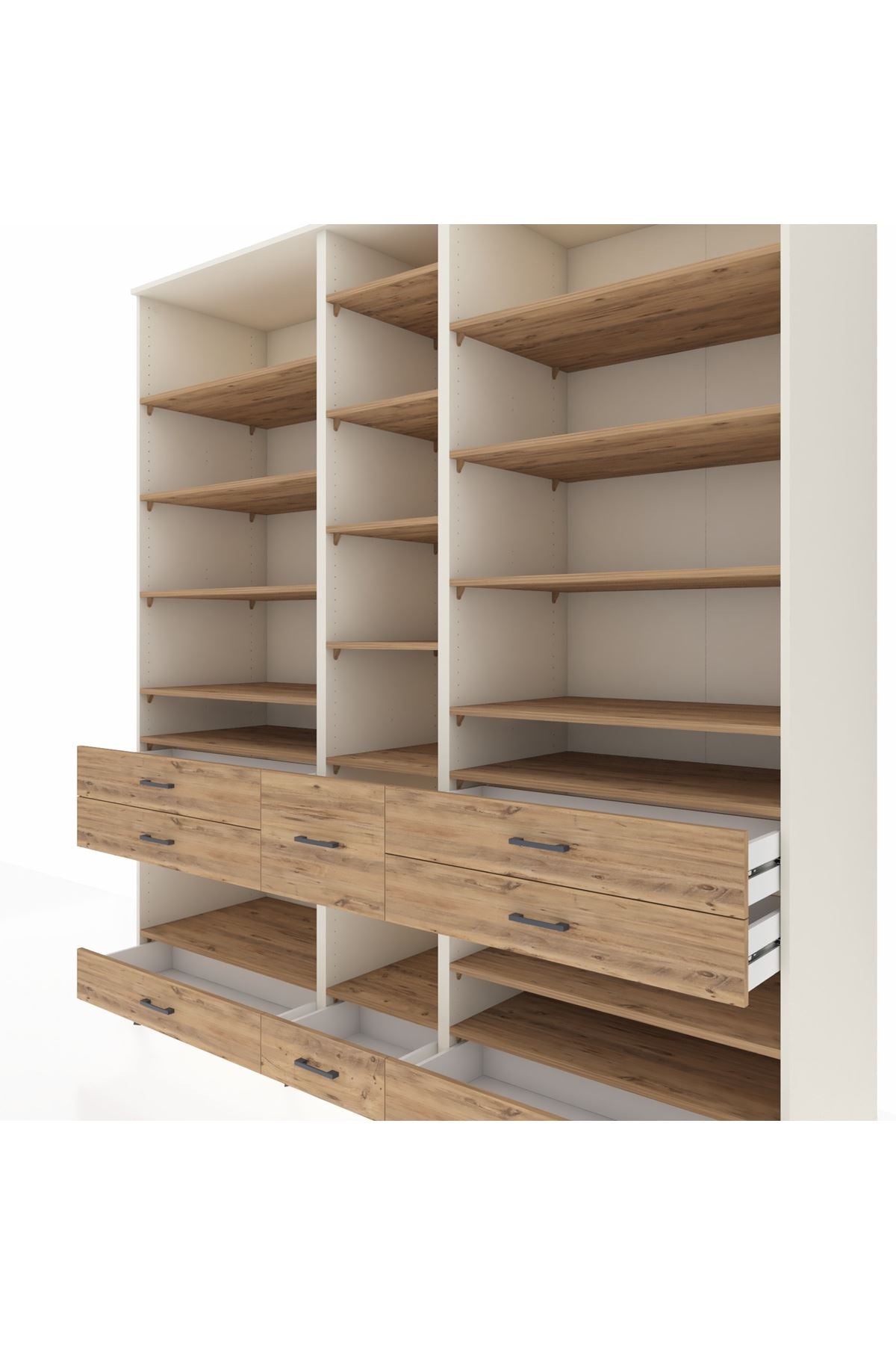 Kronos Dolap 19 Raflı 8 Çekmeceli 220x59x243 - S784M020V03C